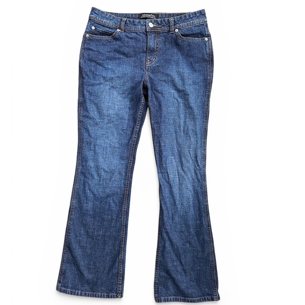 London Jean Bootcut Jeans Women Size 8 Blue Excellent Stretch Denim Mid Rise